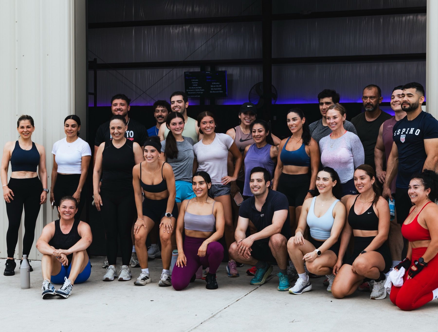 MOB Fitness members gathered together after training